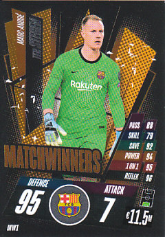 Marc-Andre Ter Stegen FC Barcelona 2020/21 Topps Match Attax CL Matchwinners #MW01